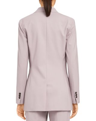 Double-Breasted Blazer & Treeca Wool-Blend Cropped Pants