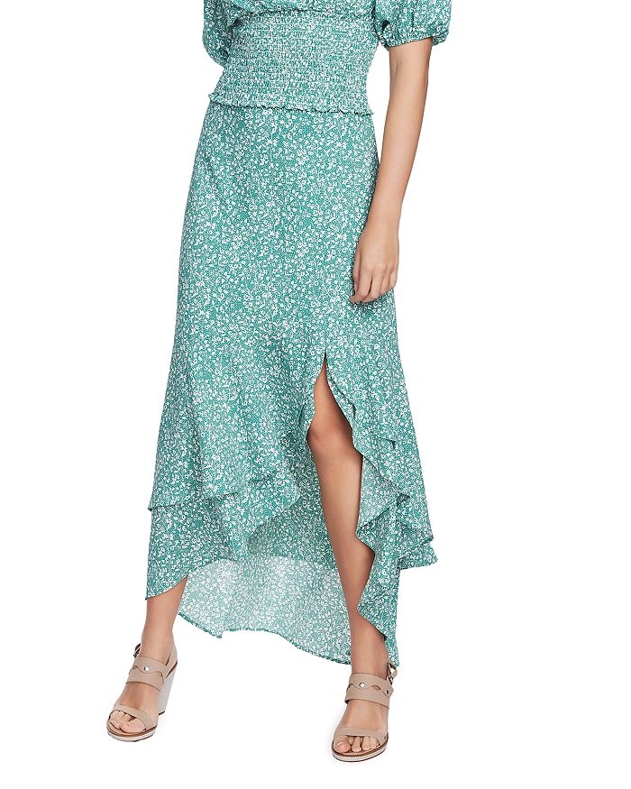 1.STATE FOLK SILHOUETTE FLORAL MAXI SKIRT,8120408