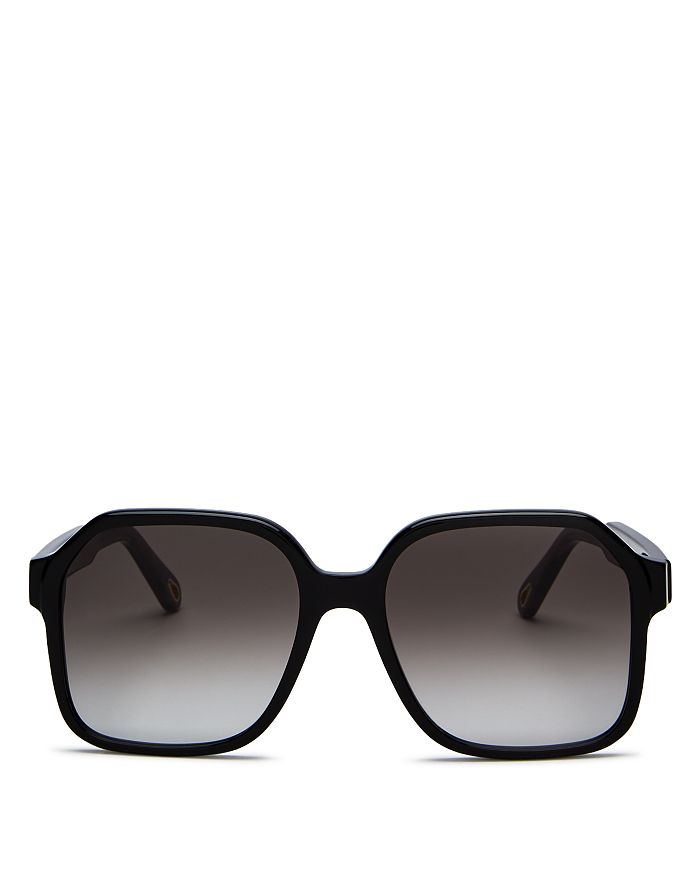 Chloé Women's Willow Oversized Square Sunglasses, 56mm In Black/smoke Gradient