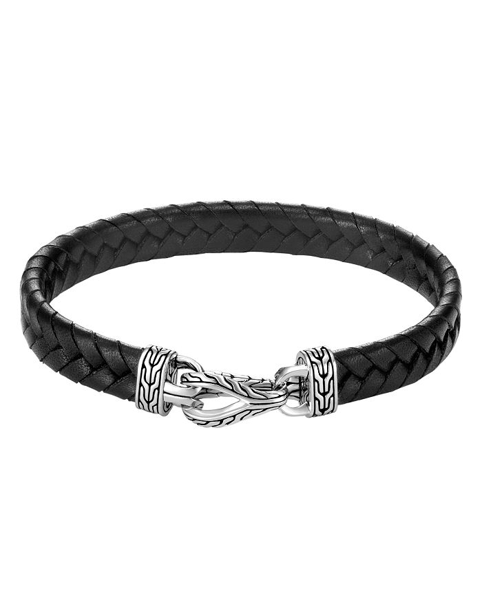 JOHN HARDY Sterling Silver & Black Leather Classic Chain Asli Braided ...