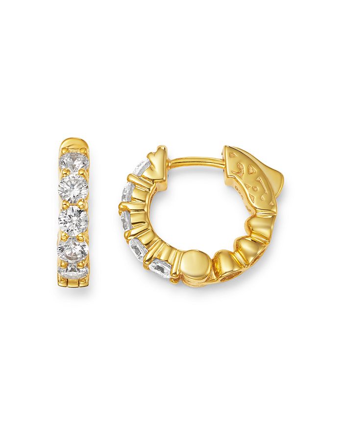 Bloomingdale's Diamond Huggie Hoop Earrings In 14k Yellow Gold, 1 Ct. T.w. - 100% Exclusive In White/gold