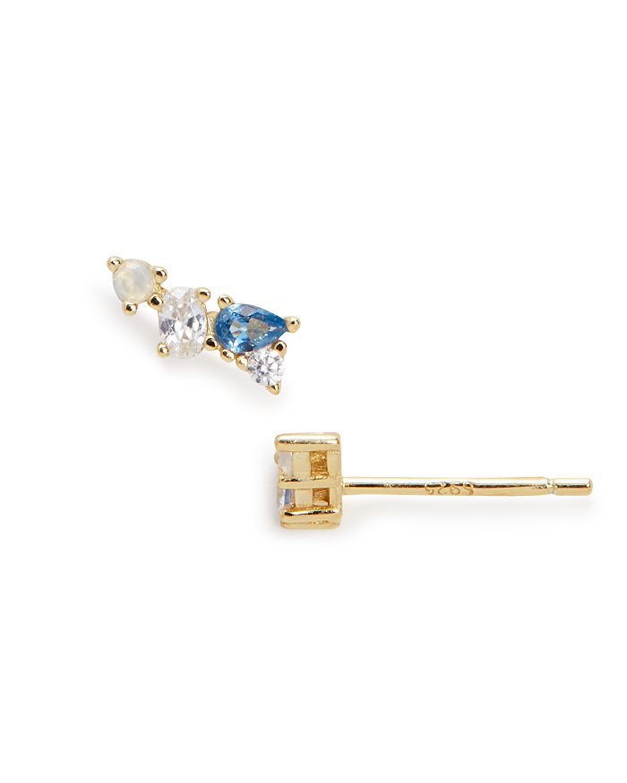 Argento Vivo Cubic Zirconia & Stone Stud Earrings In Gold/blue