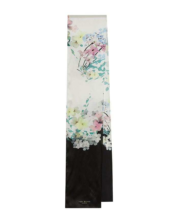 TED BAKER PIIPPAA SILK PERGOLA PRINT SKINNY SCARF 241583IVORY