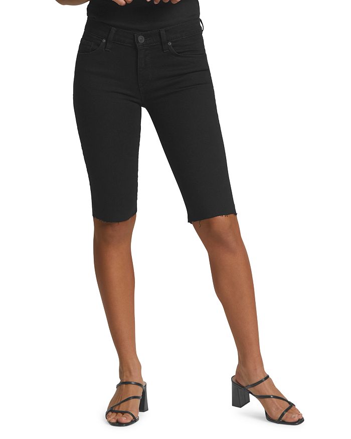 Hudson Amelia Cutoff Denim Bermuda Shorts In Black In Black