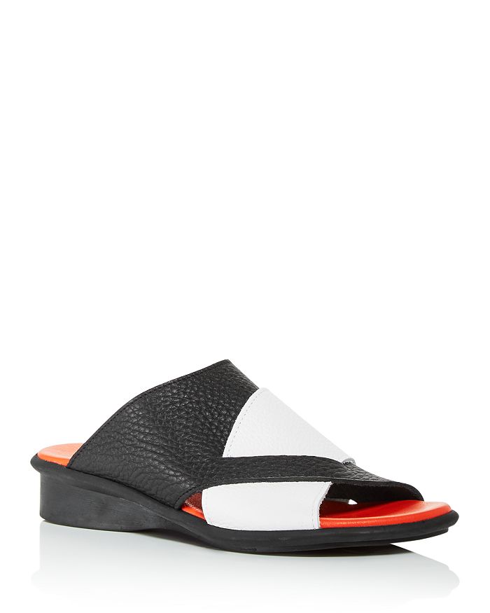 Arche Women's Saozen Slide Sandals In Blanc/noir