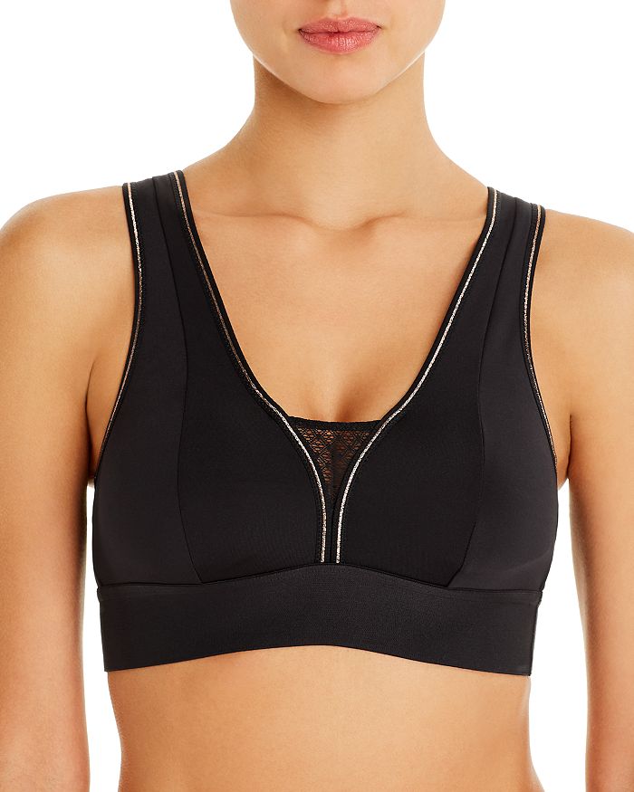 Lace Up Low-Impact Sports Bra in Black