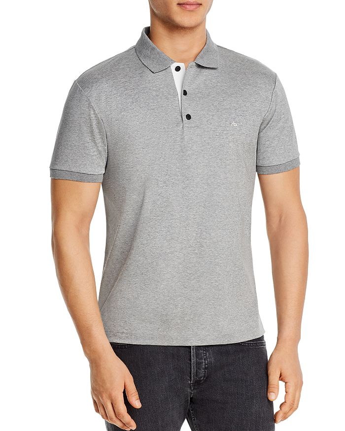 Rag & Bone Interlock Slim Fit Heathered Polo Shirt In Heather Gray