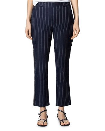 Zadig & Voltaire Porta Striped Rhinestone Embellished Pull-On Pants ...