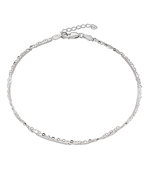 Aqua Double Chain Ankle Bracelet - 100% Exclusive In Silver