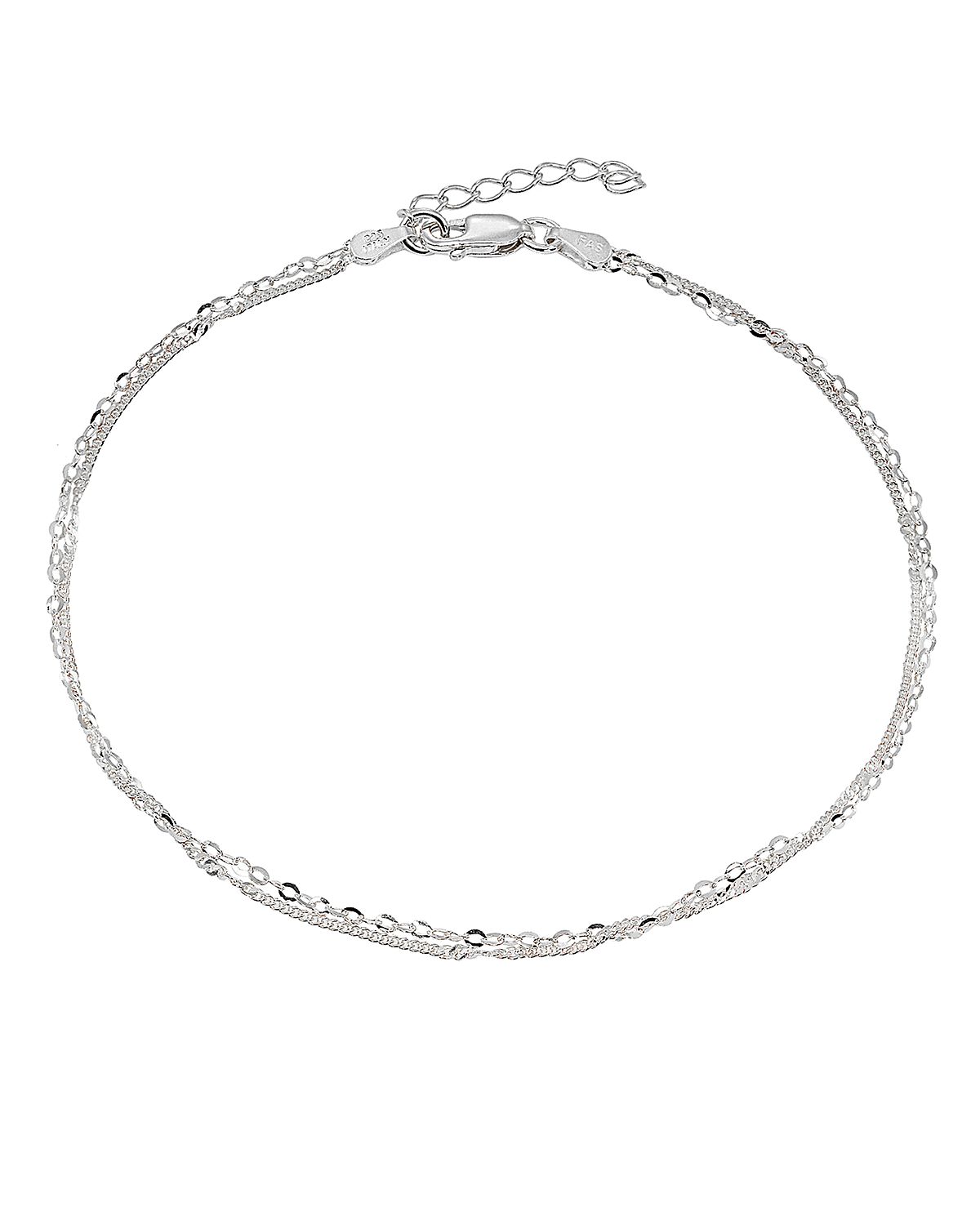 Aqua Double Chain Ankle Bracelet - Exclusive