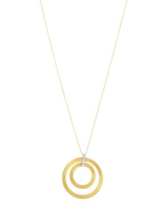 Marco Bicego 18K White & Yellow Gold Masai Diamond Double Circle Pendant Necklace, 31.5L