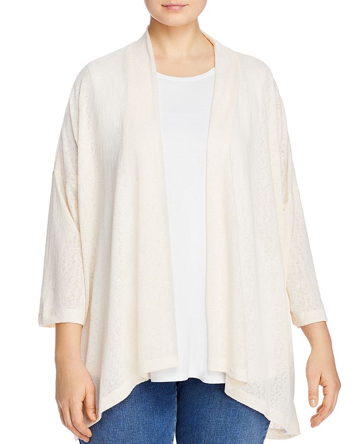 B Collection By Bobeau Curvy Luann Open-front Cardigan In Rosewater