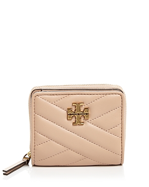 Tory Burch Kira Chevron Quilted Bifold Wallet In Devon Sand/gold