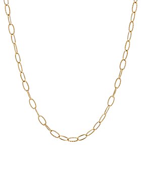 David Yurman - Stax Elongated Oval Link Necklace in 18K Yellow Gold, 36"