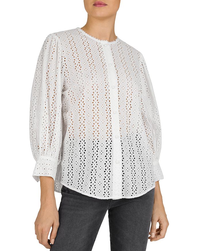 THE KOOPLES PERFORATED ILLUSION BLOUSE,FCCL20053K