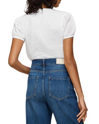 Broderie Puffed Sleeve Tee