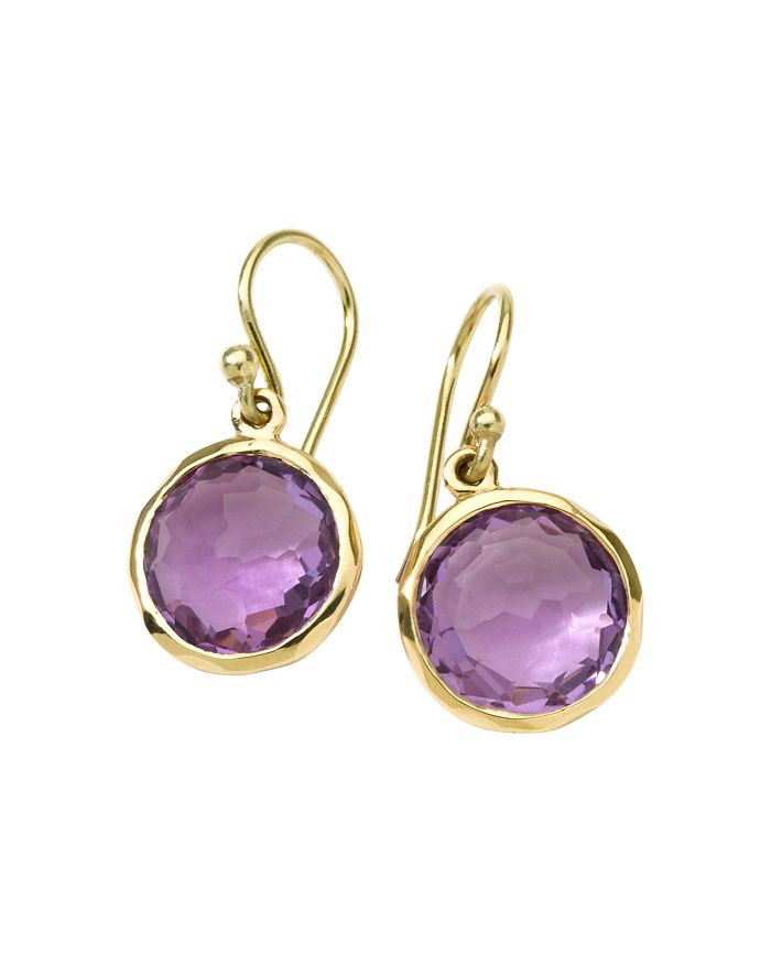 Shop Ippolita 18k Yellow Gold Amethyst Oval Drop Earrings In Purple/gold