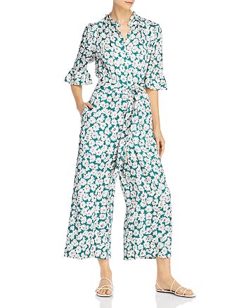 Rebecca Taylor Serene Flower Silk-Blend Jumpsuit | Bloomingdale's