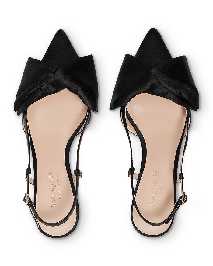 Kate Spade Marseille Bow Pointed Toe Slingback Pump In Black | ModeSens