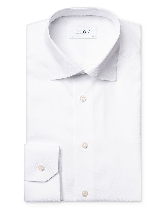 Eton Cotton Satin Herringbone Slim Fit Dress Shirt | Bloomingdale's