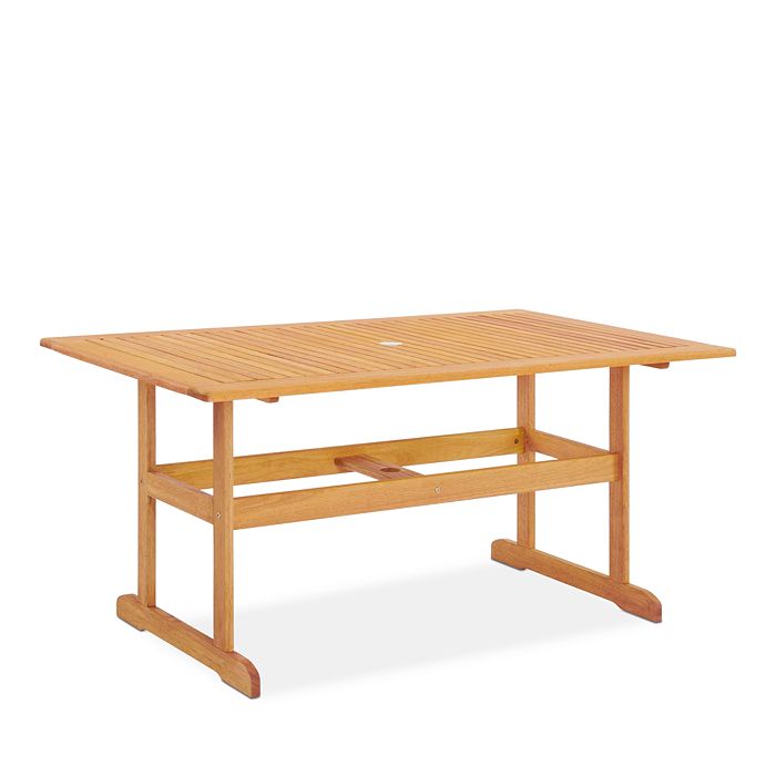 Modway Hatteras 59 Rectangle Outdoor Patio Eucalyptus Wood Dining Table In Natural
