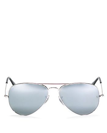 Ray-Ban Classic Mirrored Aviator Sunglasses, 58mm | Bloomingdale's