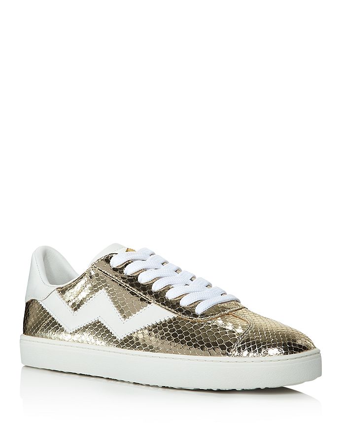 Stuart Weitzman Women's Daryl Lace Up Sneakers In Gold | ModeSens