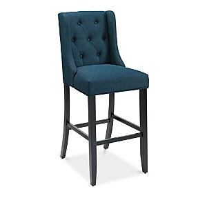 Modway Baronet Tufted Button Upholstered Fabric Bar Stool In Azure
