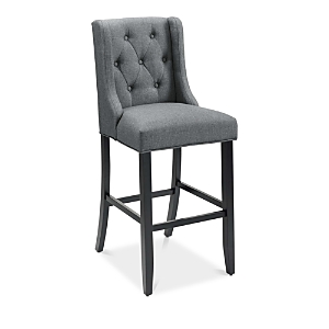 Modway Baronet Tufted Button Upholstered Fabric Bar Stool In Gray