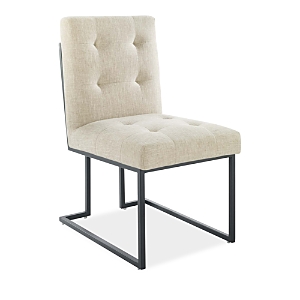 Modway Privy Black Stainless Steel Upholstered Fabric Dining Chair In Beige