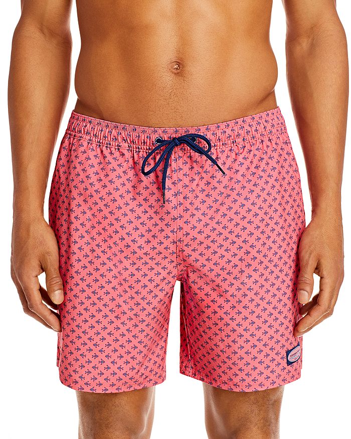Vineyard Vines Chappy Stripe Swim Trunks In Jetty Red