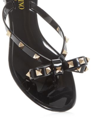 Women's Summer Rockstud PVC Thong Sandals