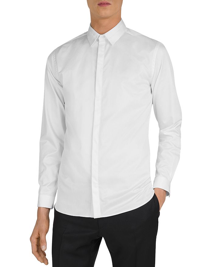 The Kooples Smart Twill Shirt In White