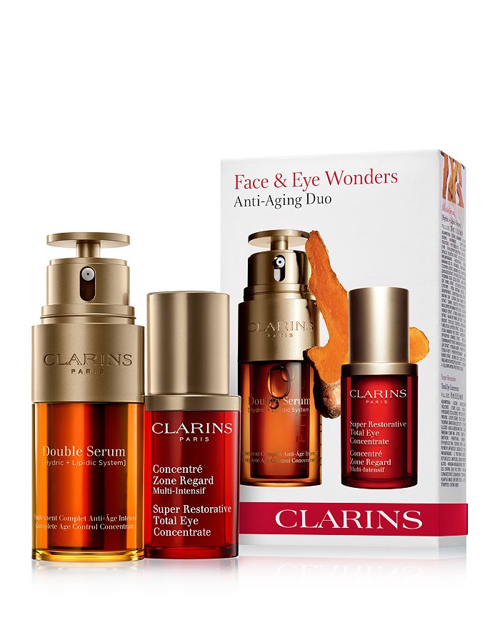 CLARINS DOUBLE SERUM & TOTAL EYE CONCENTRATE SET ($174 VALUE),043483
