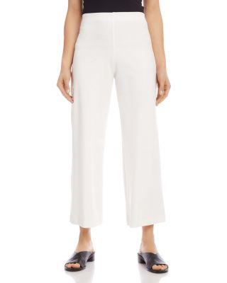 white wide leg ankle pants