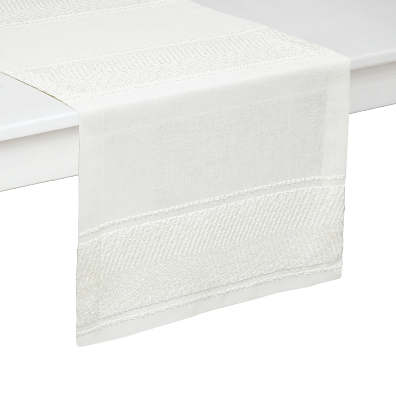 Mode Living Bianca Table Runner, 16" X 108" In White