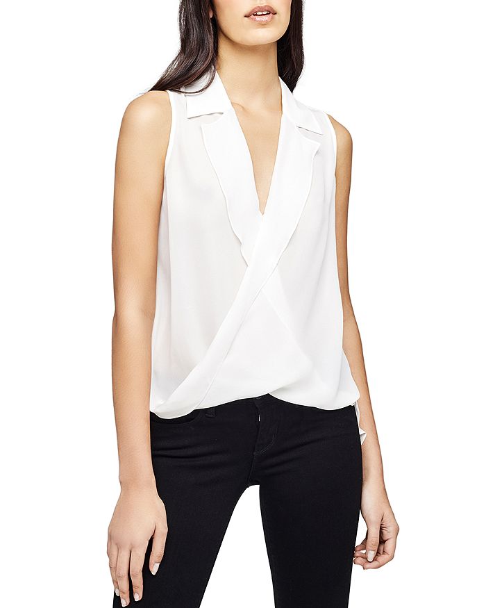 L Agence Freja Wrap-effect Silk-georgette Blouse In Ivory