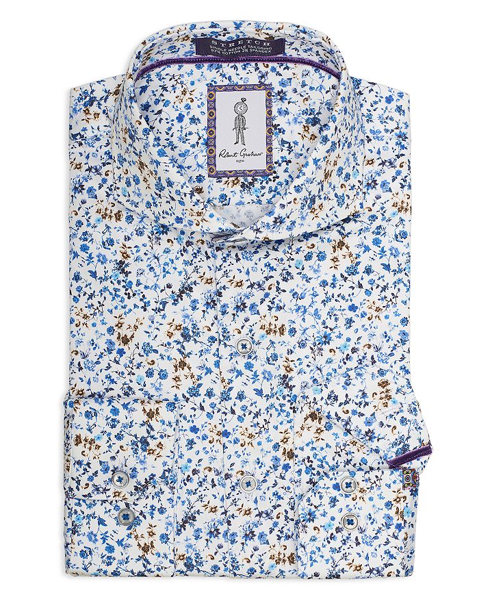 Robert Graham Mullins Floral Pattern Regular Fit Dress Shirt ...