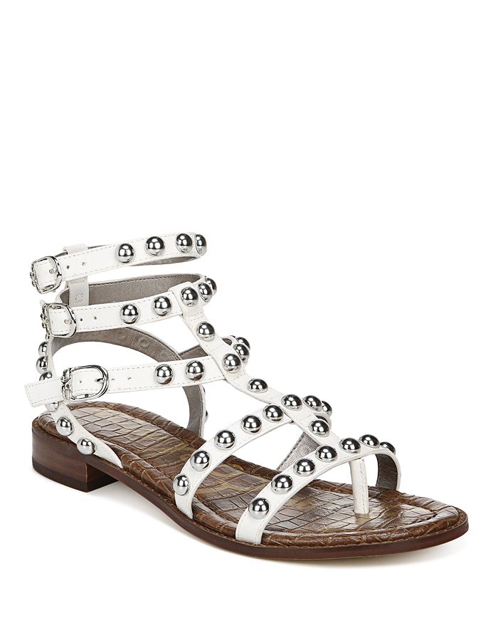 Sam Edelman Women's Eavan Studded Gladiator Sandals Women's Shoes In Modern Ivory | ModeSens