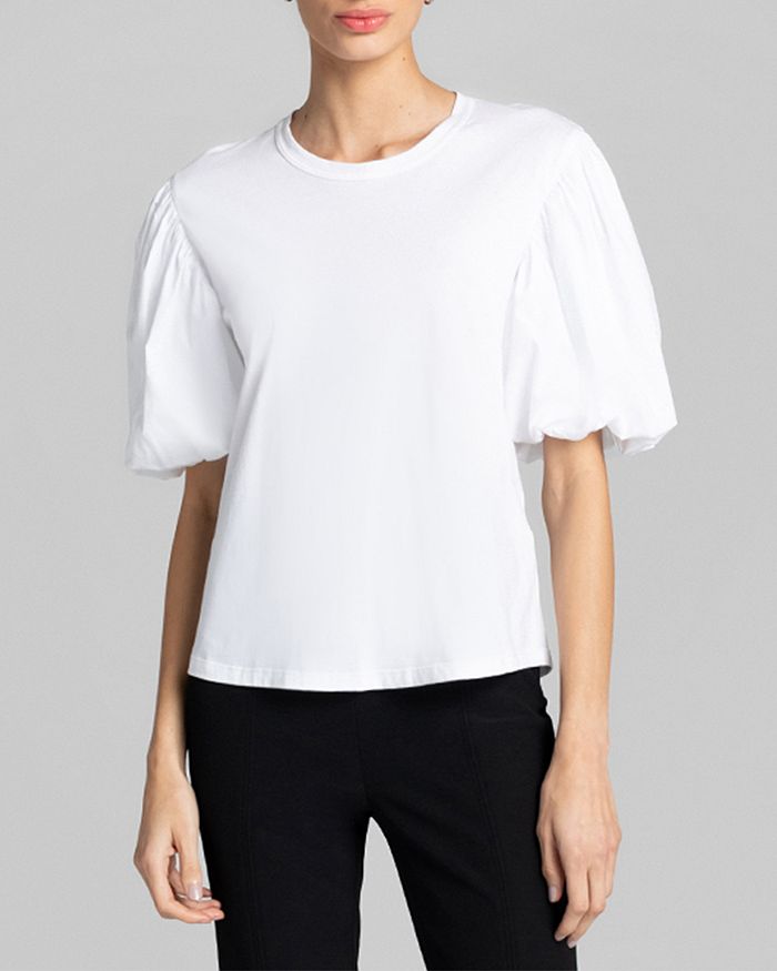 A.l.c Cassandra Puff-sleeve Tee In White/white