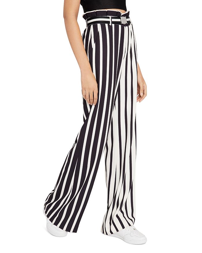 Alice and olivia black and white striped pants new arrivals