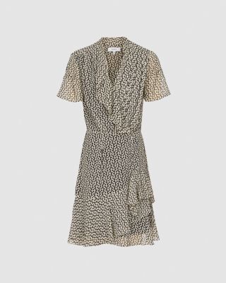 【海外限定】REISSワンピース☆Sasha Graphic Print Ruffle Trim Reiss Sasha Graphic Print Ruffle Trim Maxi Dress, Cream/Red