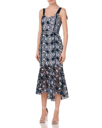 ML Monique Lhuillier Lace Midi Dress | Bloomingdale's