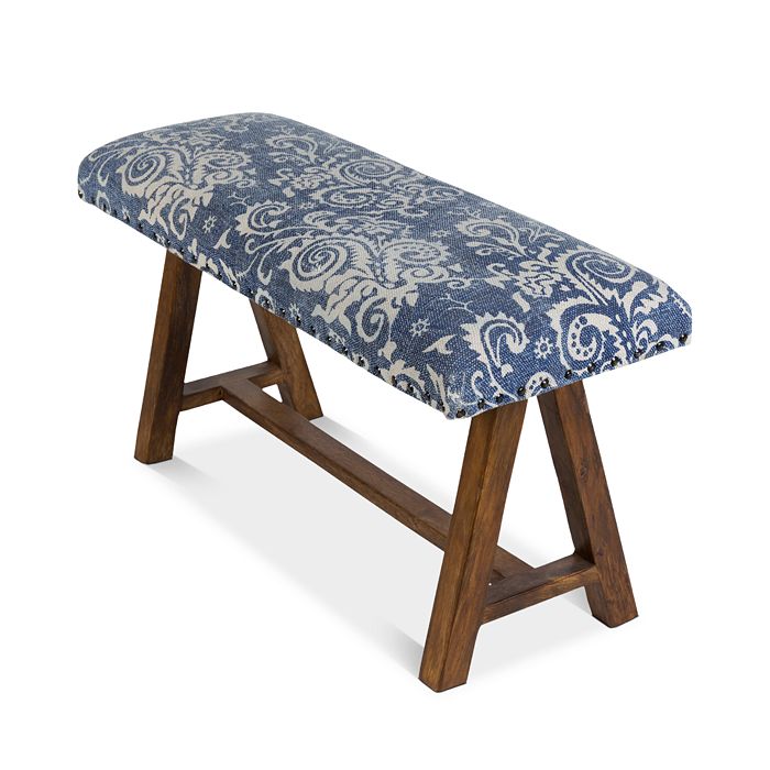 Surya Kanpur Upholstered Bench In Navy