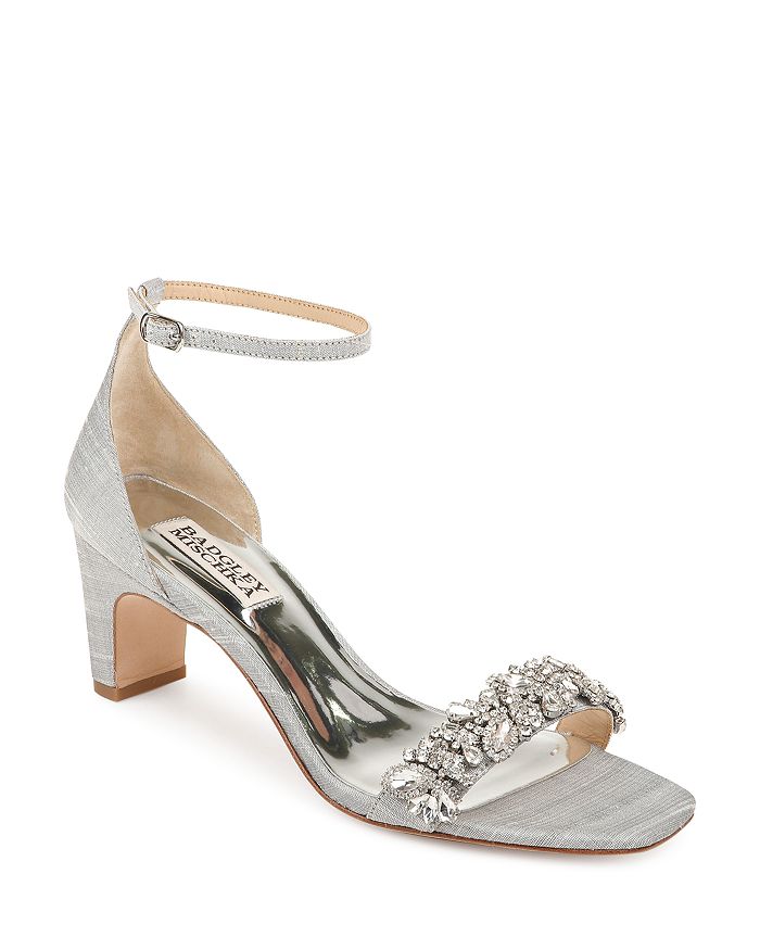 BADGLEY MISCHKA WOMEN'S JACKIE EMBELLISHED MID-HEEL SANDALS,MP5301