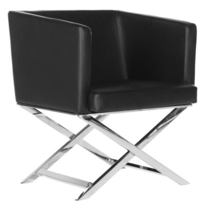 Celine Bonded Leather Cross Leg Chair