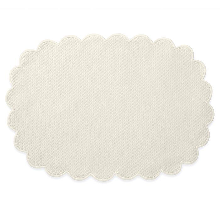 Matouk Savannah Gardens Placemat 13 X 19 Oval, Set Of 4 In Ivory/ivory