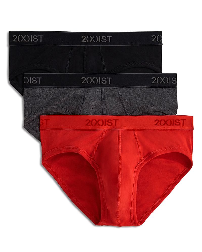 2(x)ist Men's Essential 3 Pack No Show Brief In Black/charcoal