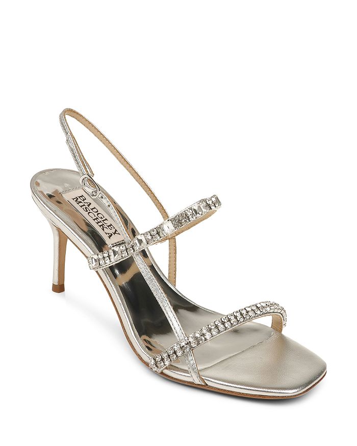 Badgley Mischka Women's Zane Strappy Embellished Sandals In Silver Leather