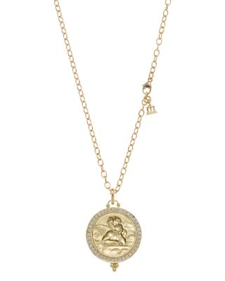 Temple St. Clair 18K Gold 21mm Angel Pendant with Diamond Pave